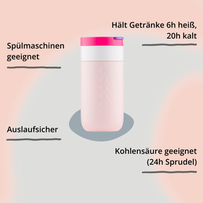 Travel Mug 300 ml – Berry Pink mit Impact