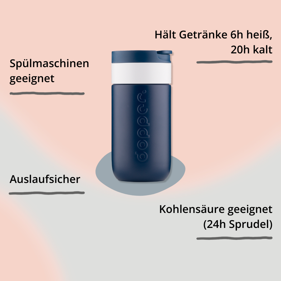 Travel Mug 400 ml Blue von Dopper mit Impact