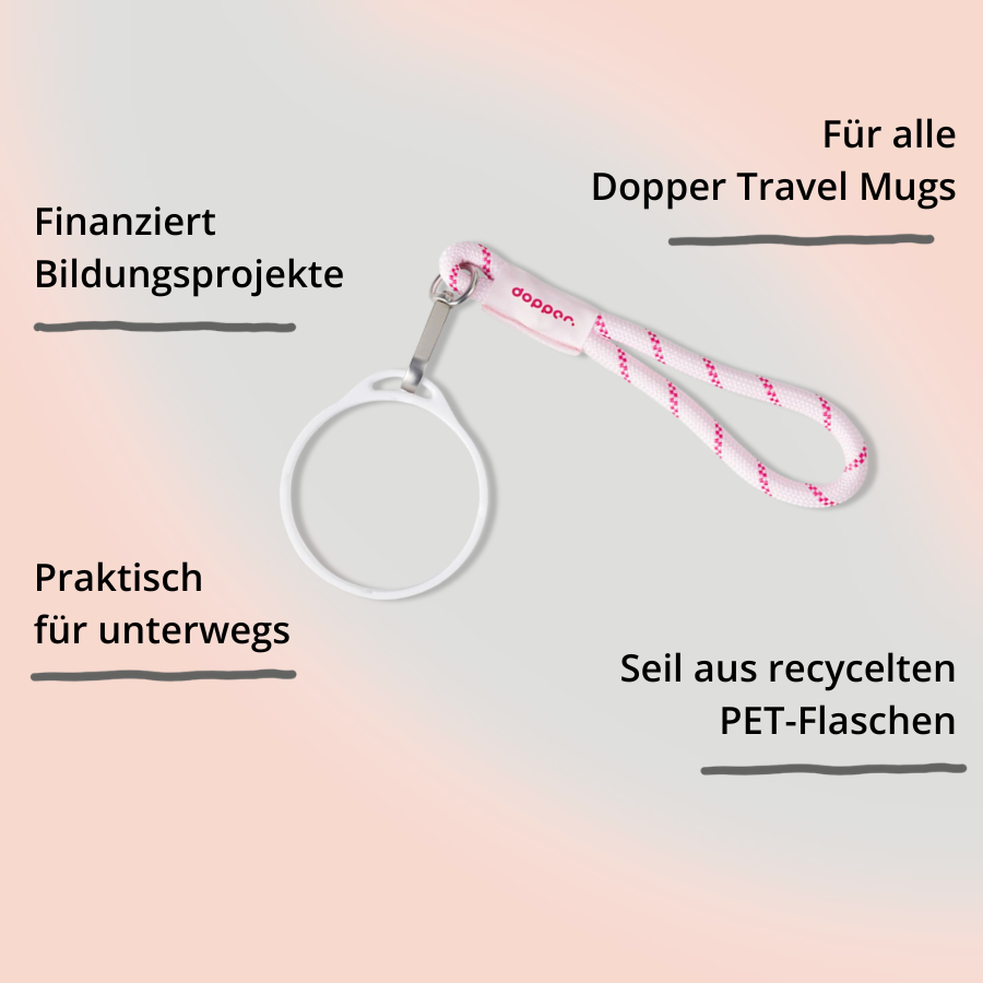 Dopper Wrist Cord – Kordel für Travel Mug Cherry Pink mit Impact