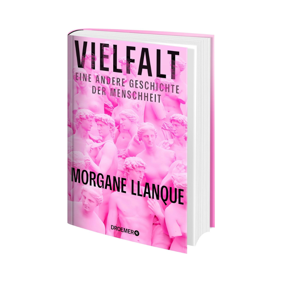 Vielfalt - Eine andere Geschichte der Menschheit von Morgane Llanque – Buchcover von vorne und schräg