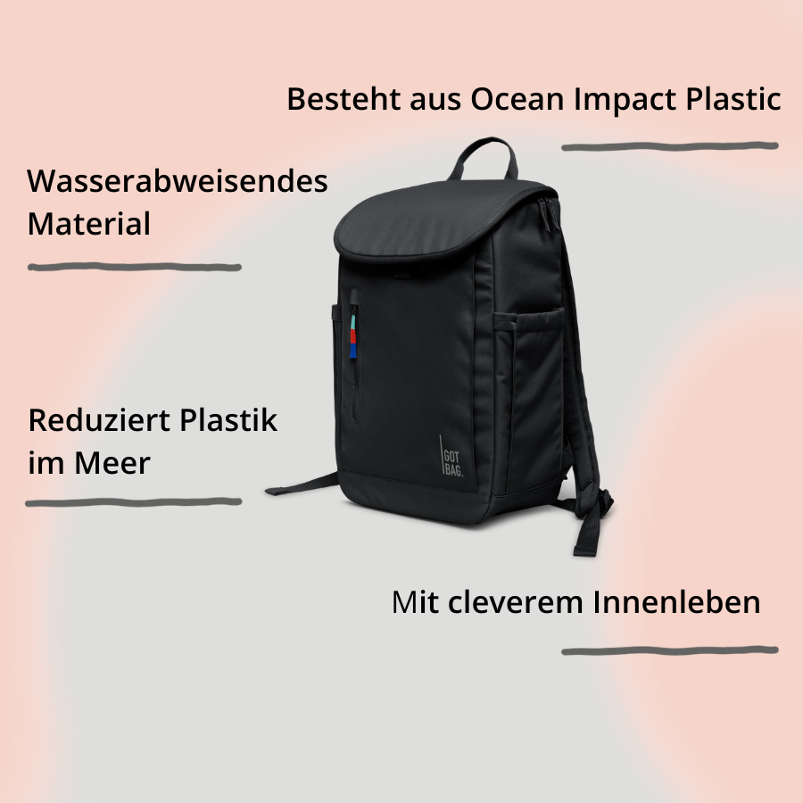 Serene Pack von Got Bag Black – seitlich mit Impact