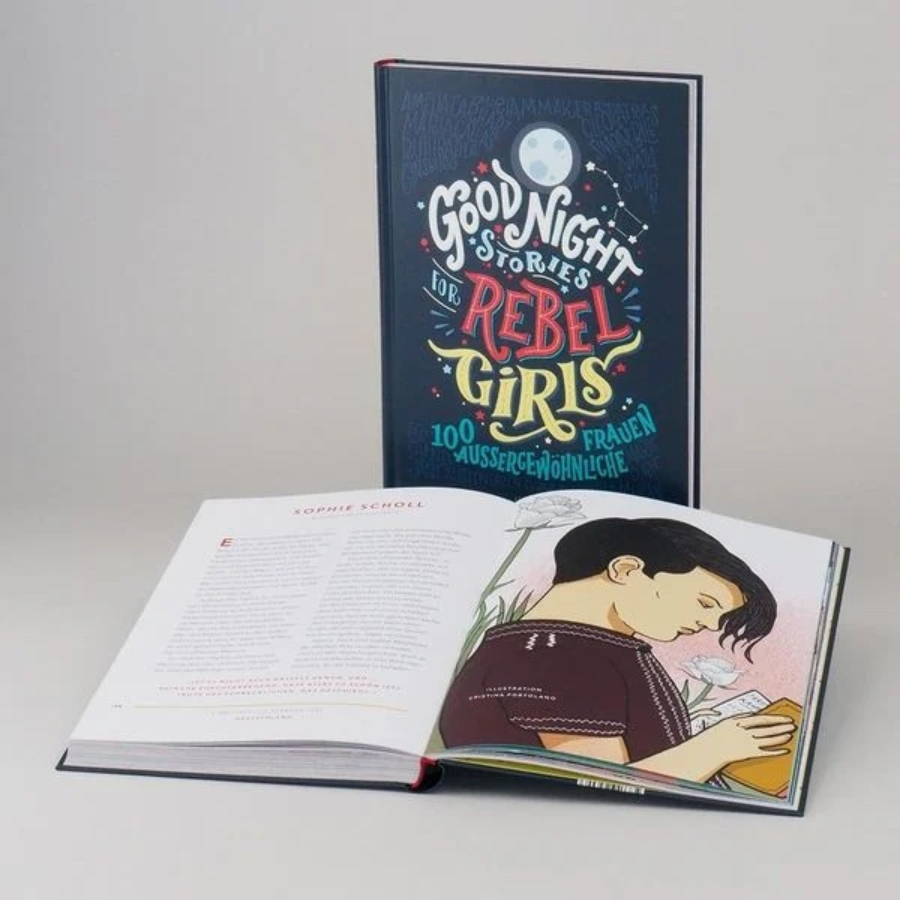 Good Night Stories for Rebel Girls – stehend und geöffnet