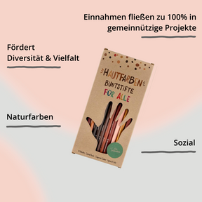 Hautfarben Buntsifte für Alle Packung von vorne und hinten mit Impact