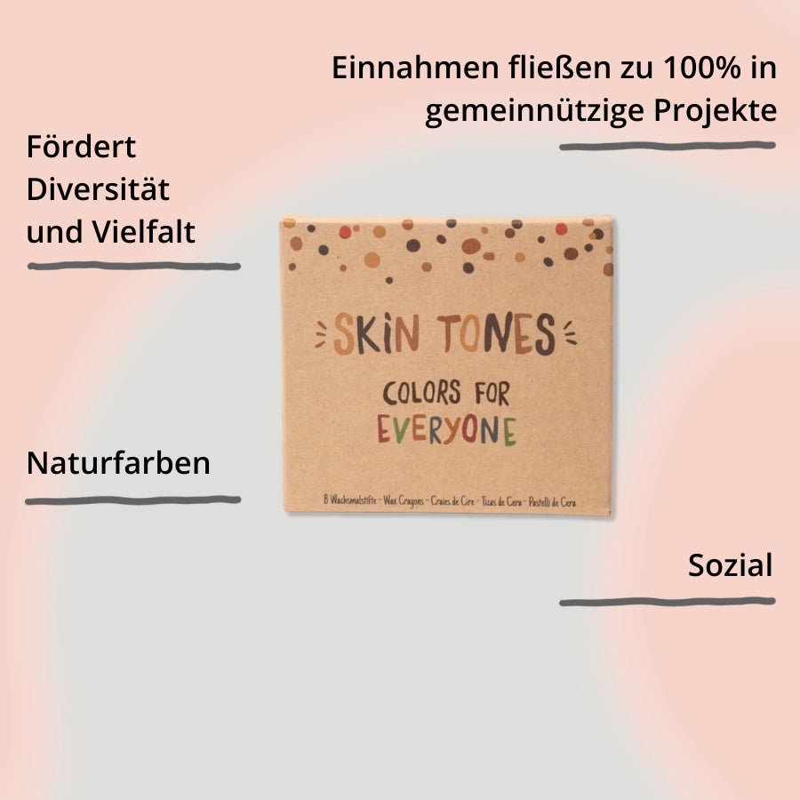Hautfarben Wax Crayons (Englisch) – Verpackung mit Impact