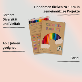 Regenbogen Buntstifte von Hautfarben – Verpackung von vorne mit Impact
