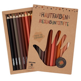 Riesenbuntstifte von Hautfarben – Verpackung geöffnet