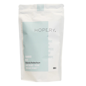 Meersalz Badeschaum – Bamboo Milk von Hopery, Verpackung 500g