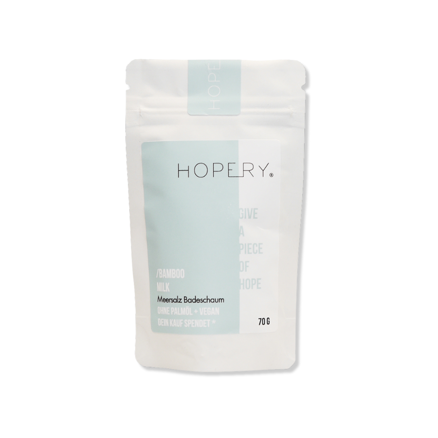 Meersalz Badeschaum – Bamboo Milk von Hopery, Verpackung