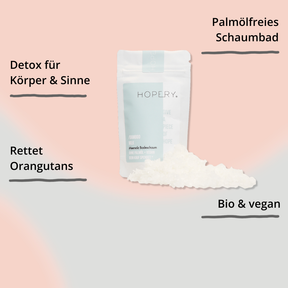 Meersalz Badeschaum – Bamboo Milk von Hopery, Verpackung mit Impact