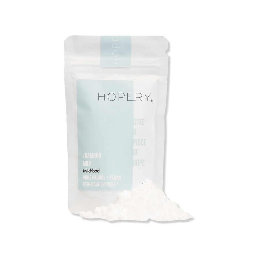 Milchbad – Bamboo Milk von Hopery, Verpackung mit Häufchen