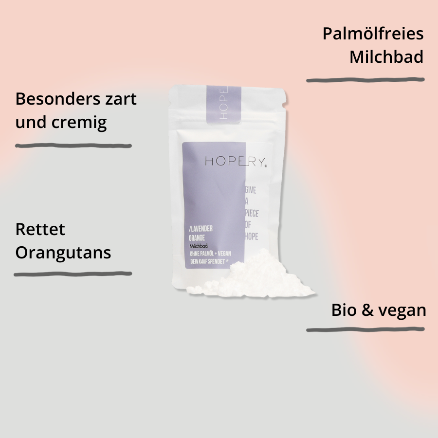 Milchbad – Lavender Orange von Hopery, Verpackung mit Impact