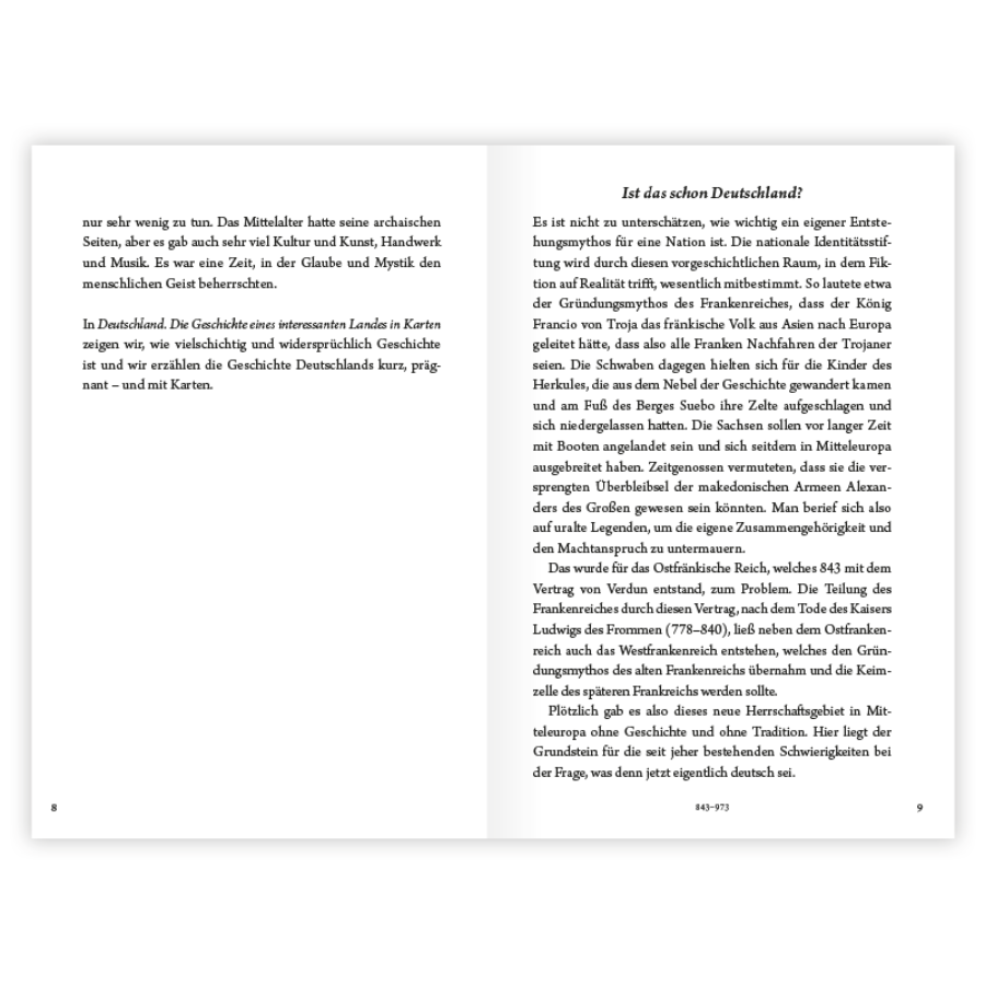 Deutschland. Die Geschichte eines interessanten Landes in Karten vom Katapult Verlag – Seite 8 und 9