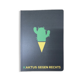 Notizbuch "Kaktus gegen rechts" vom Katapult Verlag – Vorderseite