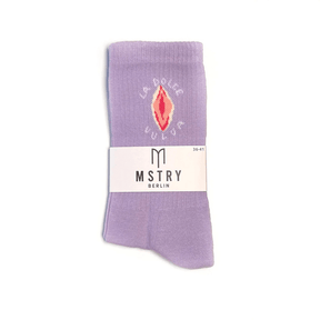 Mstry Socken La dolce Vulva lila mit Verpackung