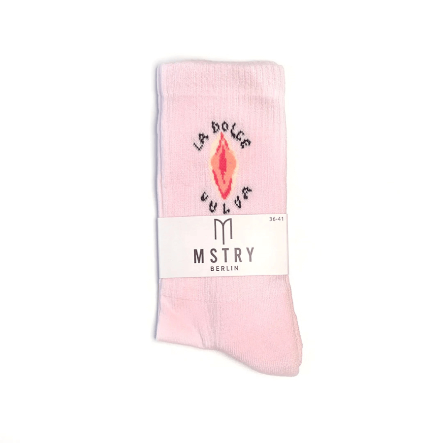 Mstry Socken La dolce Vulva rosa mit Verpackung