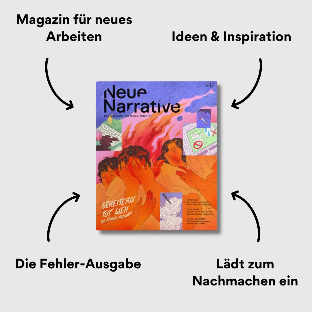 Neue Narrative Ausgabe 17 – Scheitern tut weh – die Fehler-Ausgabe. Cover mit Impact
