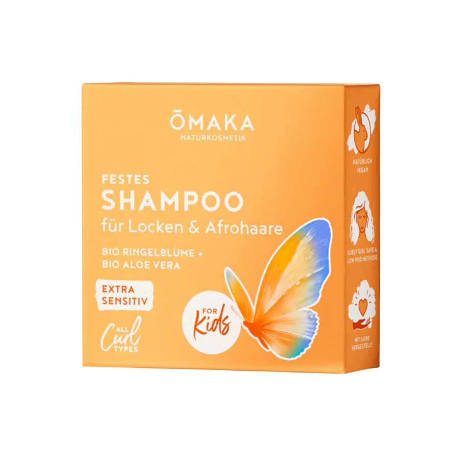 Mildes Kindershampoo von ŌMAKA – Verpackung