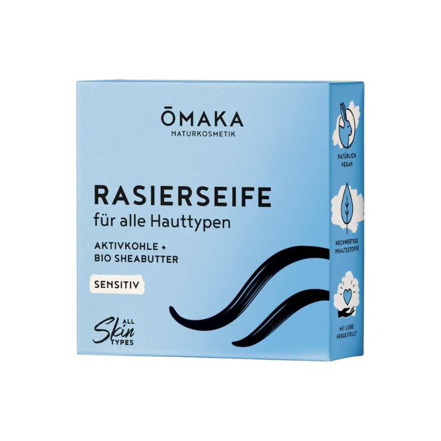 Feste Rasierseife von Omaka mit Verpackung