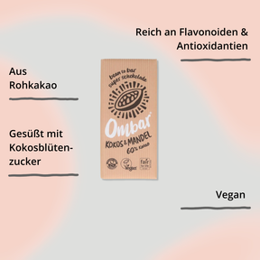 60% Kakao – Kokos & Mandel, vegane Schokolade von Ombar mit Impact