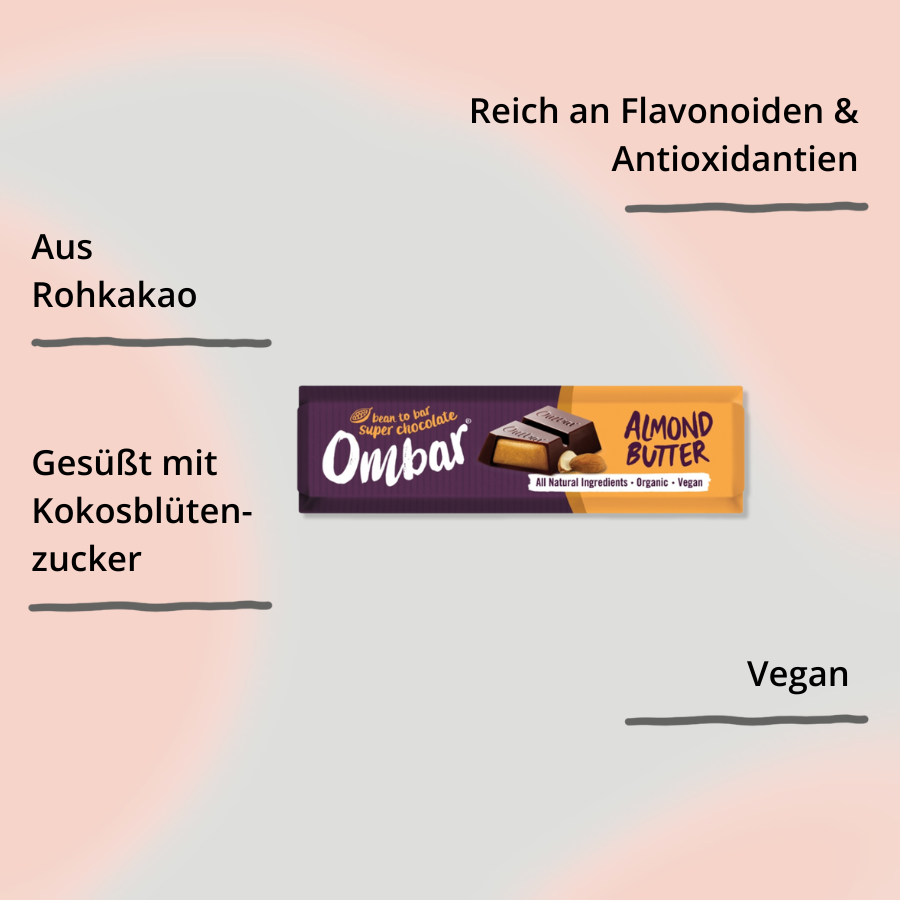 Riegel – Mandel-Creme, vegane Schokolade von Ombar