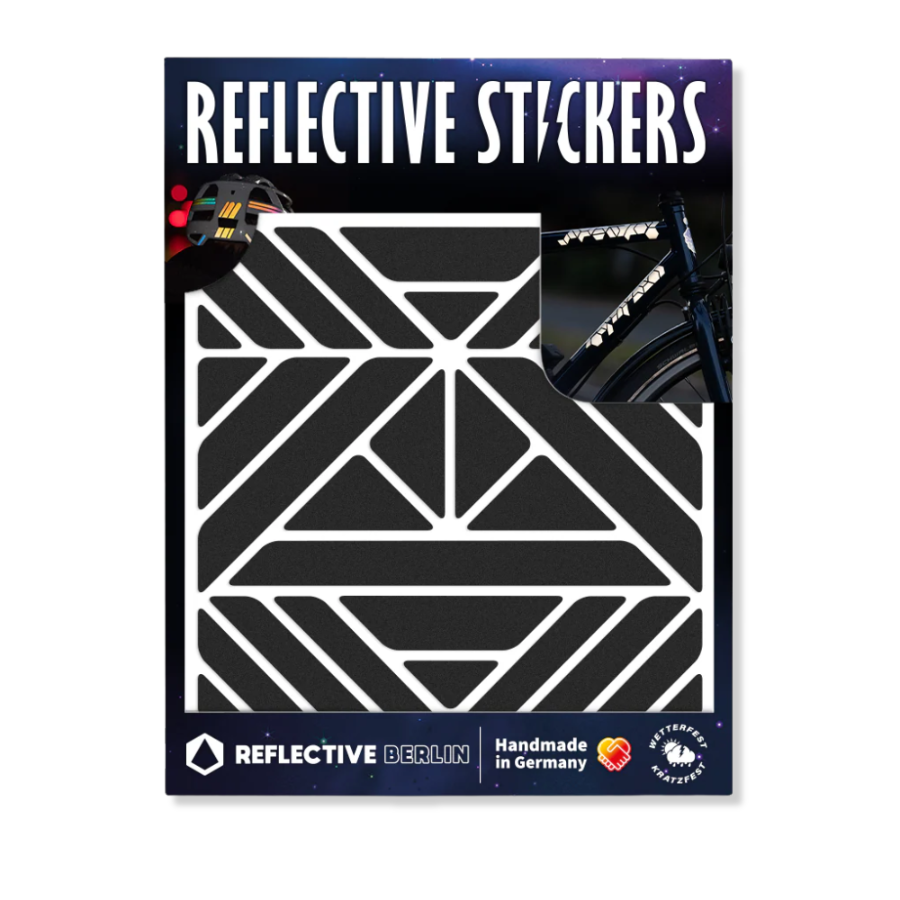 Reflexierende Sticker & Formen – Größe M. Motiv Delta Black Verpackung