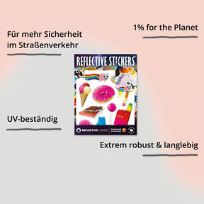 Reflexierende Sticker & Formen – Größe M. Motiv Sweets mit Impact