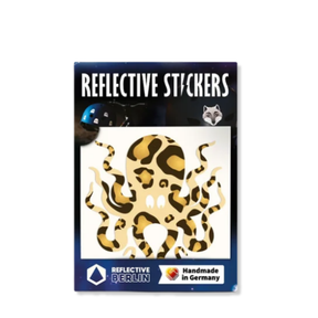 Reflexierende Sticker & Formen – Größe S. Motiv Kraken (Leo) Verpackung