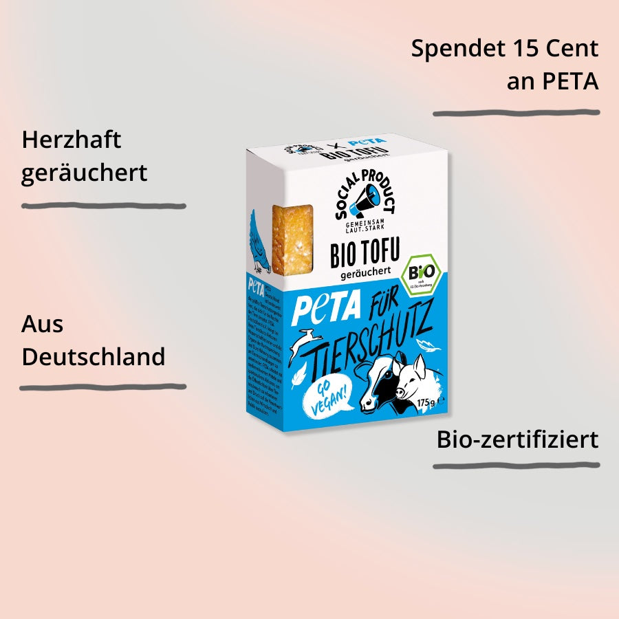 Bio-Tofu von social product in der Verpackung mit Impact