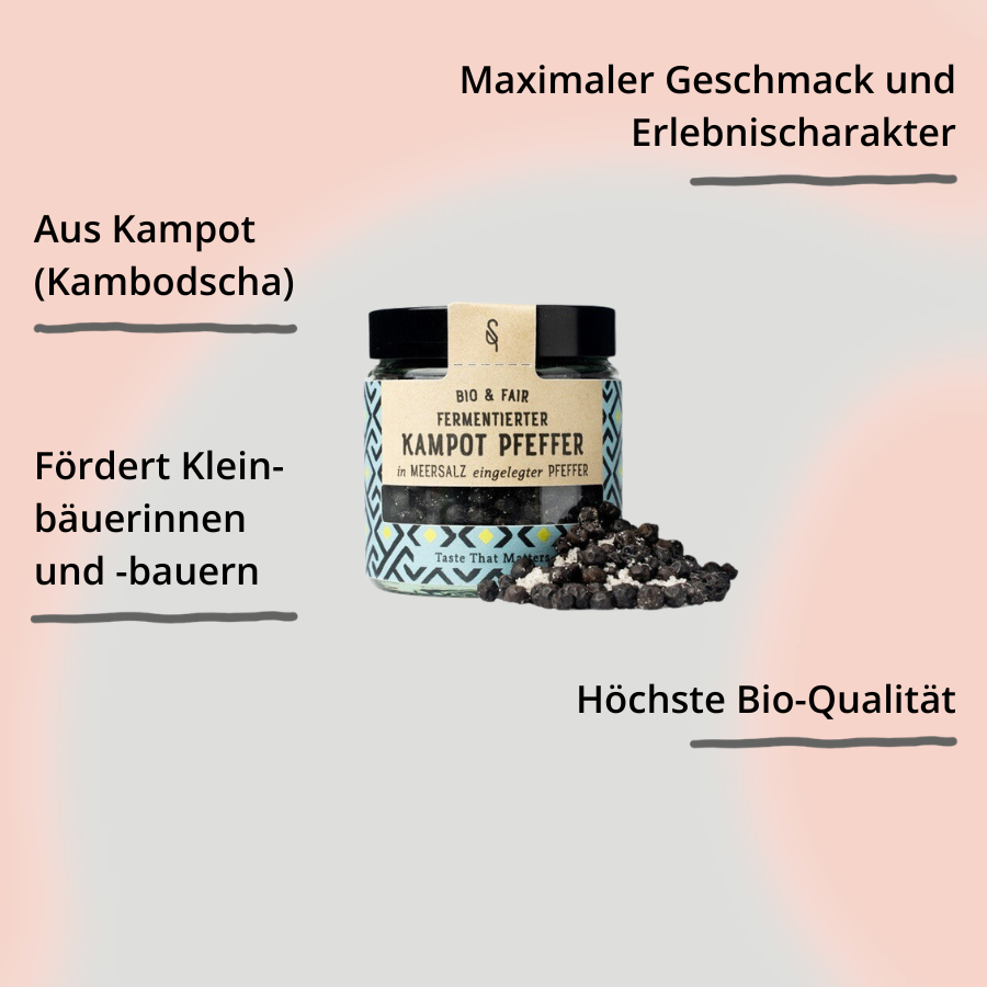Fermentierter Kampot Pfeffer (ganz) Bio von SoulSpice mit Impact