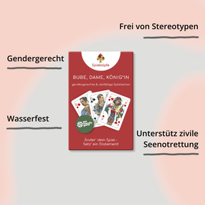 Spielkarten von Spielköpfe: Gendergerechte, wasserfeste Karten für vielfältige Spiele ohne Stereotypen.