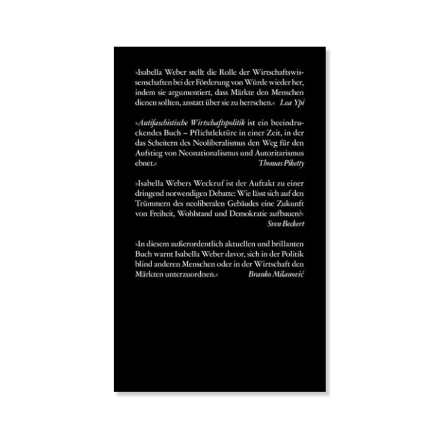 Antifaschistische Wirtschaftspolitik von Isabella M. Weber Rückseite