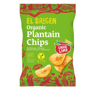 Bio Kochbananen Chips mit Chili & Lime von el origen – Verpackung von vorne