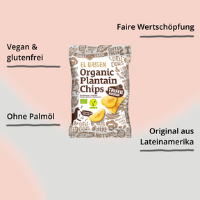el origen Banenchips mit Trüffel-Geschmack Verpackung mit Impact