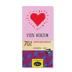 fairafric Schokolade 70% Von Herzen – Verpackung von vorne