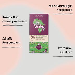 fairafric Schokolade 80% fleur de sel Verpackung mit Impact