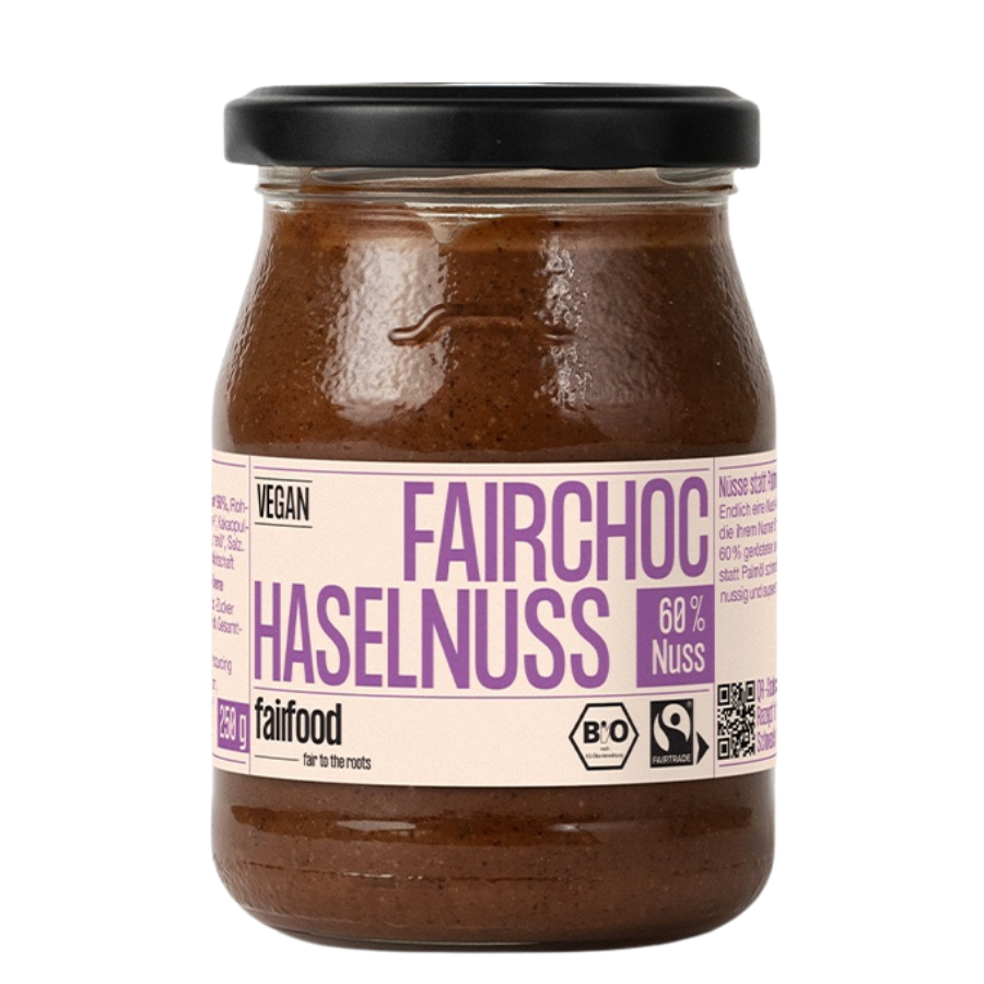 Haselnuss-Nougat-Creme (vegan) von fairfood Haselnuss-Nougat-Creme (vegan) von fairfood