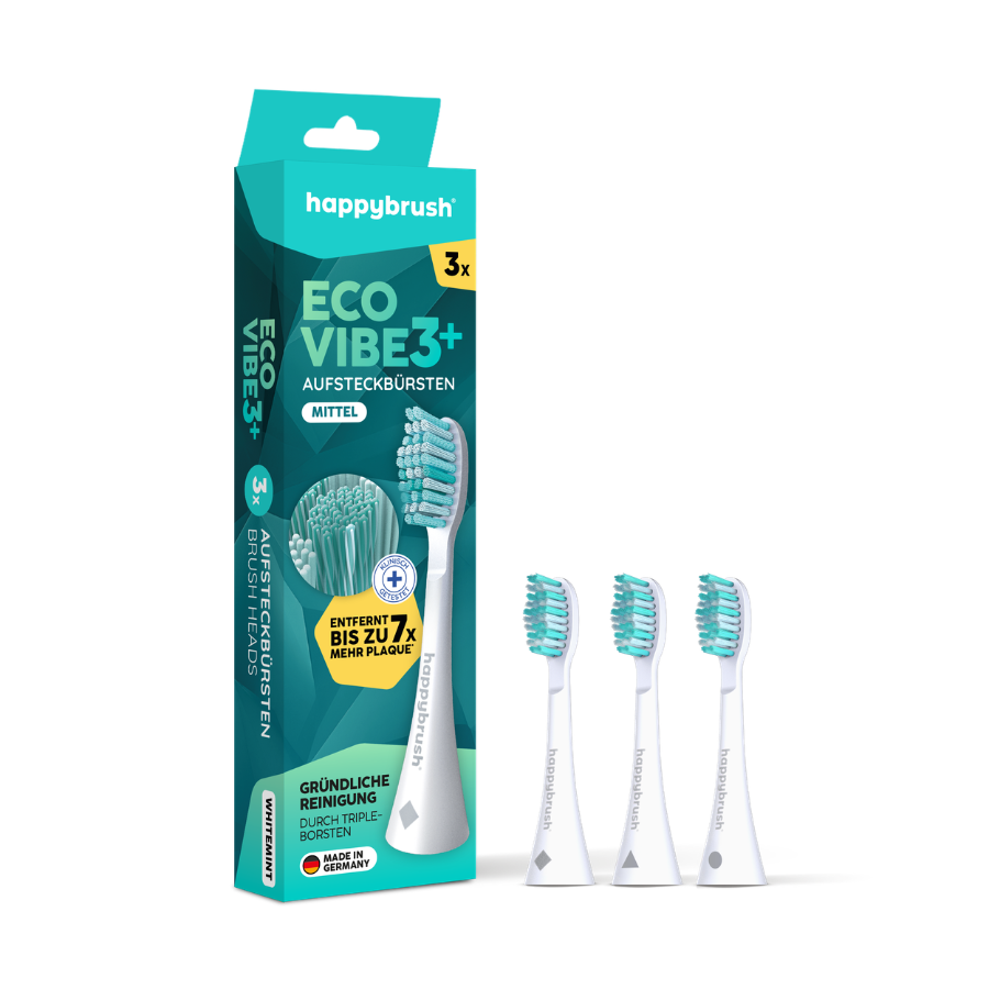 Aufsteckbürsten V3 für Eco VIBE 3 Weiß von happybrush
