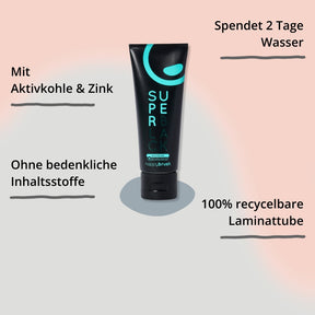 happybrush SuperBlack Zahnpasta mit Impact