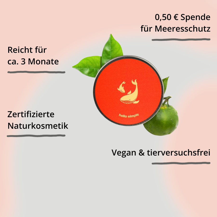 Deocreme – Grüne Mandarine von hello simple mit Inhaltsstoffen und Impact