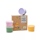 Fingerfarben 4er Set "Luka" von neogrün – Verpackung und Töpfchen