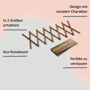 Ausziehbarer Untersetzer aus Holz mit ImpactSide by side Untersetzer Nuss Größe L mit Impact
