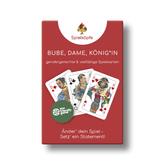Spielköpfe Kartenspiel Deck mit gendergerechten Illustrationen und umweltfreundlichem Design