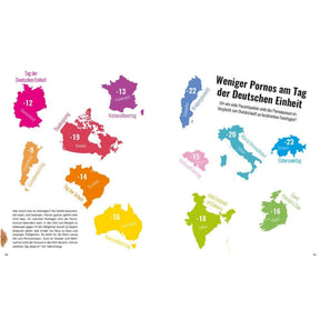 Illustration showing regional statistics about pornography viewership on German Unity Day.
