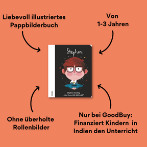 Little People Big Dreams Pappbilderbuch Stephen Cover mit Impact