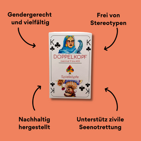 Spielköpfe Doppelkopf Kartendeck mit Impact