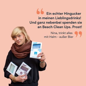Bild von Nina mit Halm Produkten