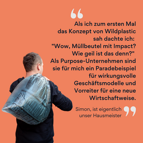 Bild von Simon mit wildplastic Müllbeutel