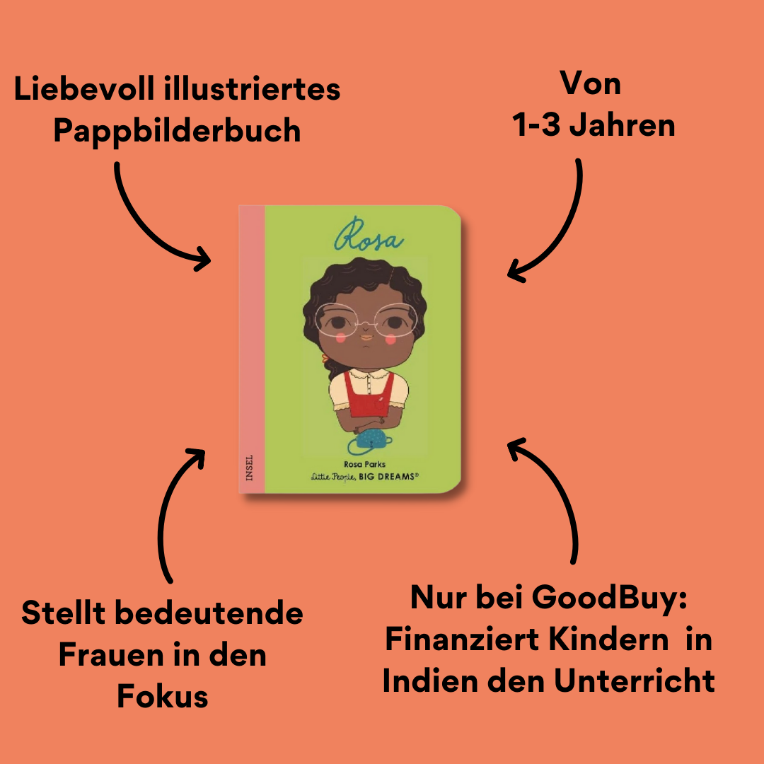 Little People Big Dreams Pappbilderbuch Rosa Cover mit Impact