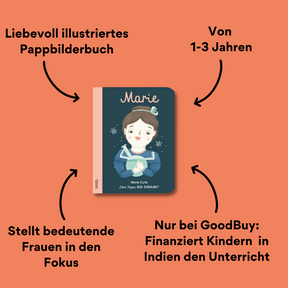 Little People Big Dreams Pappbilderbuch Marie Cover mit Impact