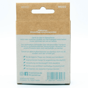 Aufsteckzahnbürsten Weich, Farbe weiß Verpackung von hinten